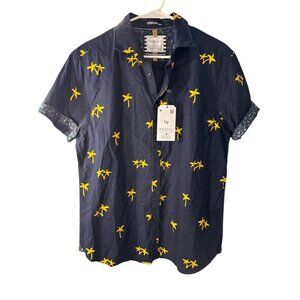 Denim And Flower Ricky Singh Button Down Shirt Palm Trees  Size L $44 NWT